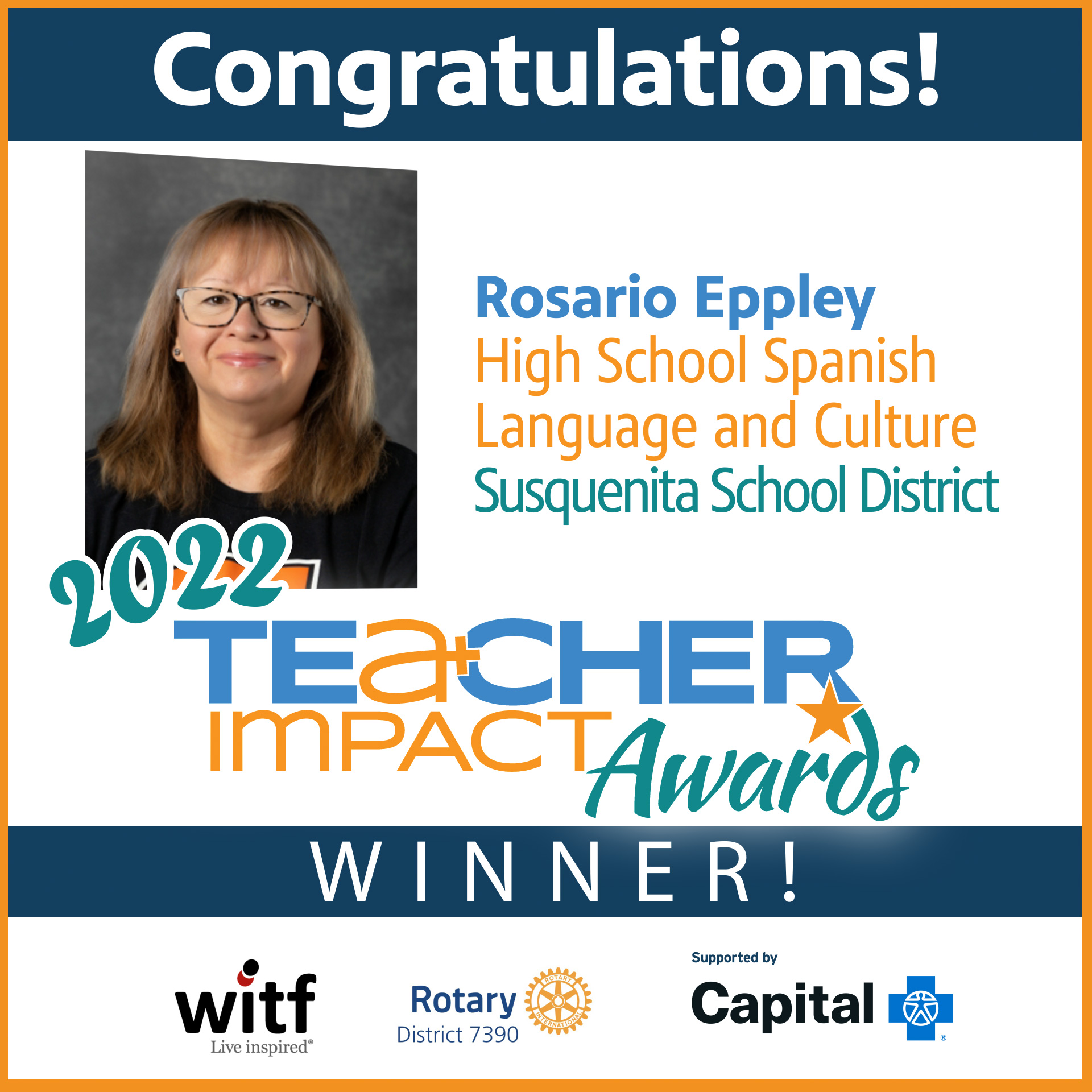 2022 Teacher Impact Awards Winner Rosario Eppley