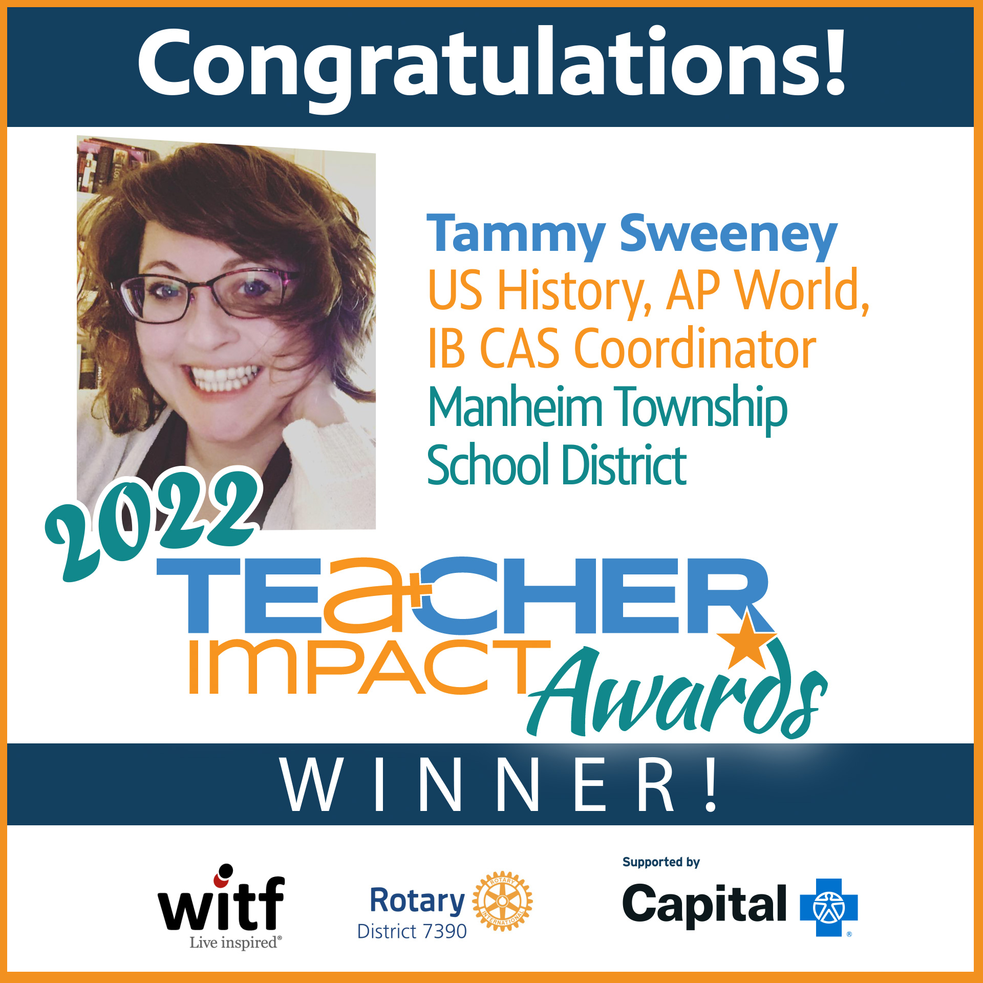 2022 Teacher Impact Awards Winner Tammy Sweeney