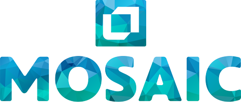 Mosaic logo with text