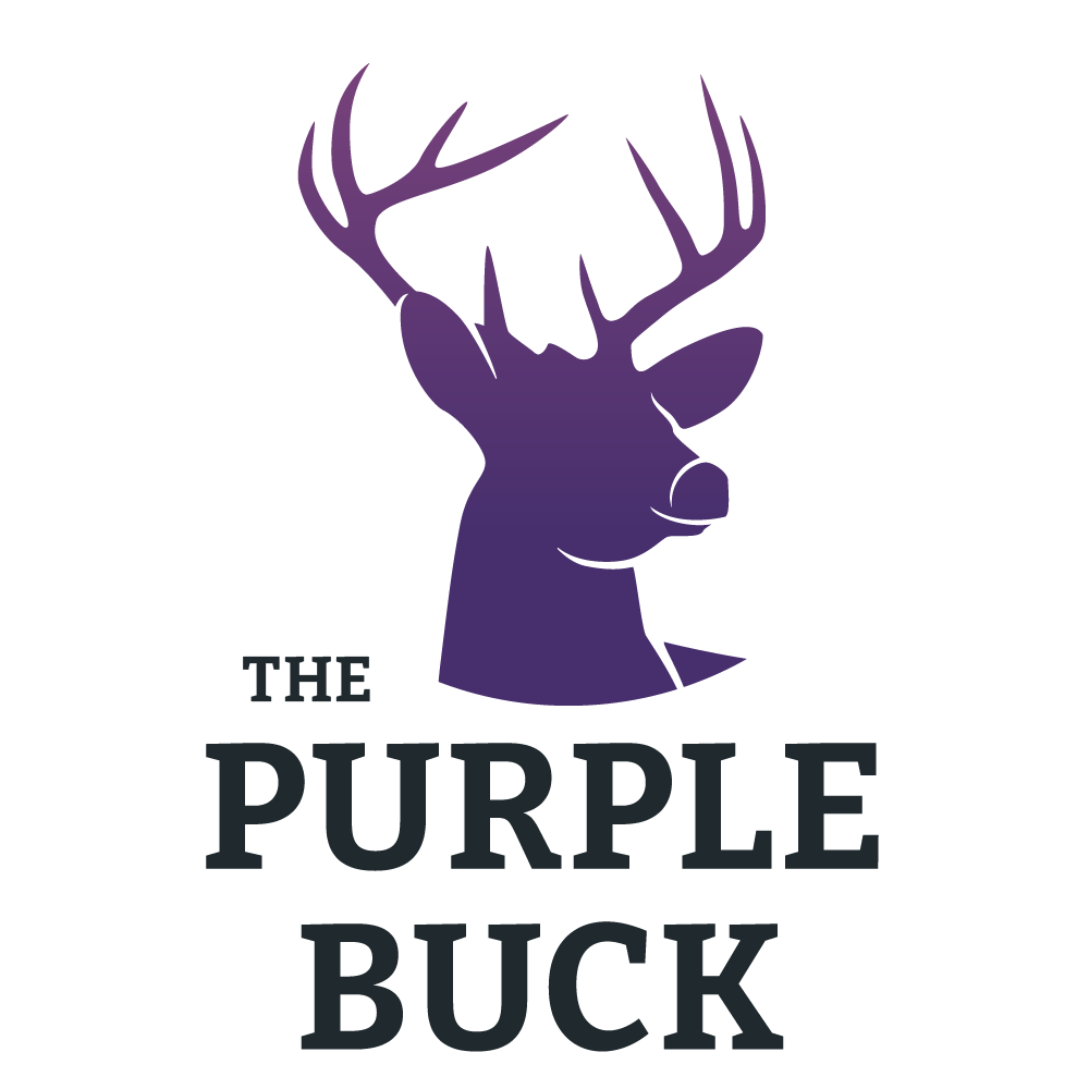 The Purple Buck logo and title