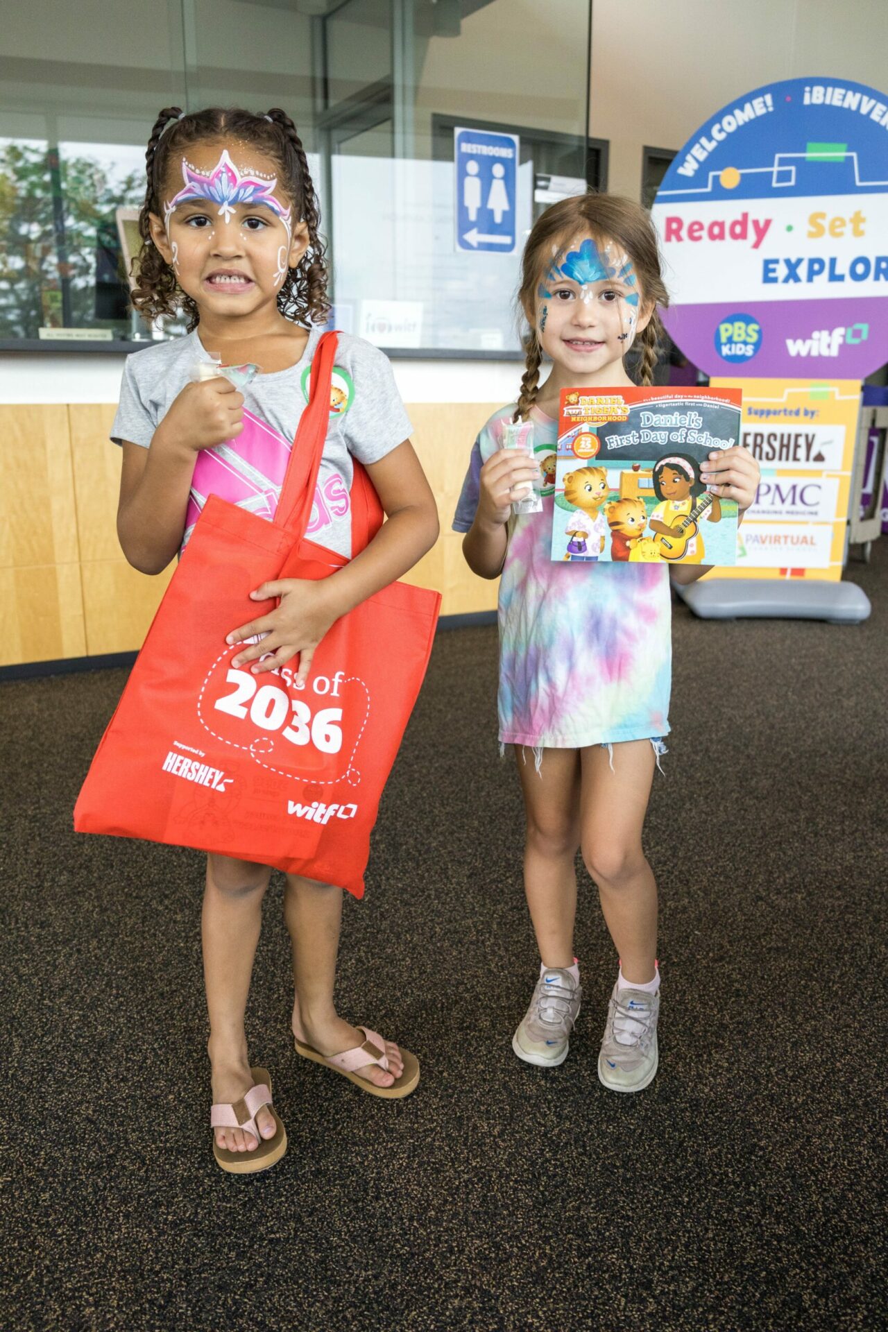 Kids with giveaway books