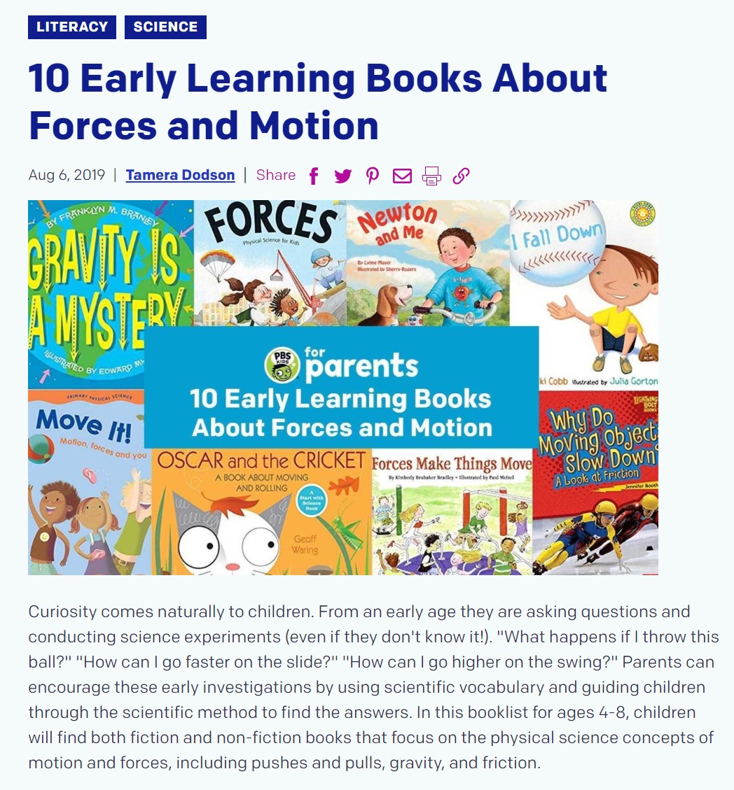 10 Early Learning Books About Forces and Motion