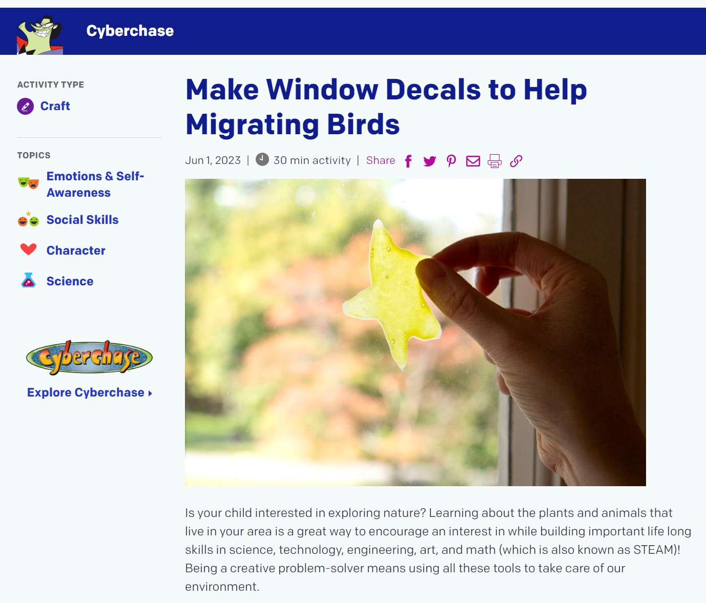 Make Window Decals to Help Migrating Birds
