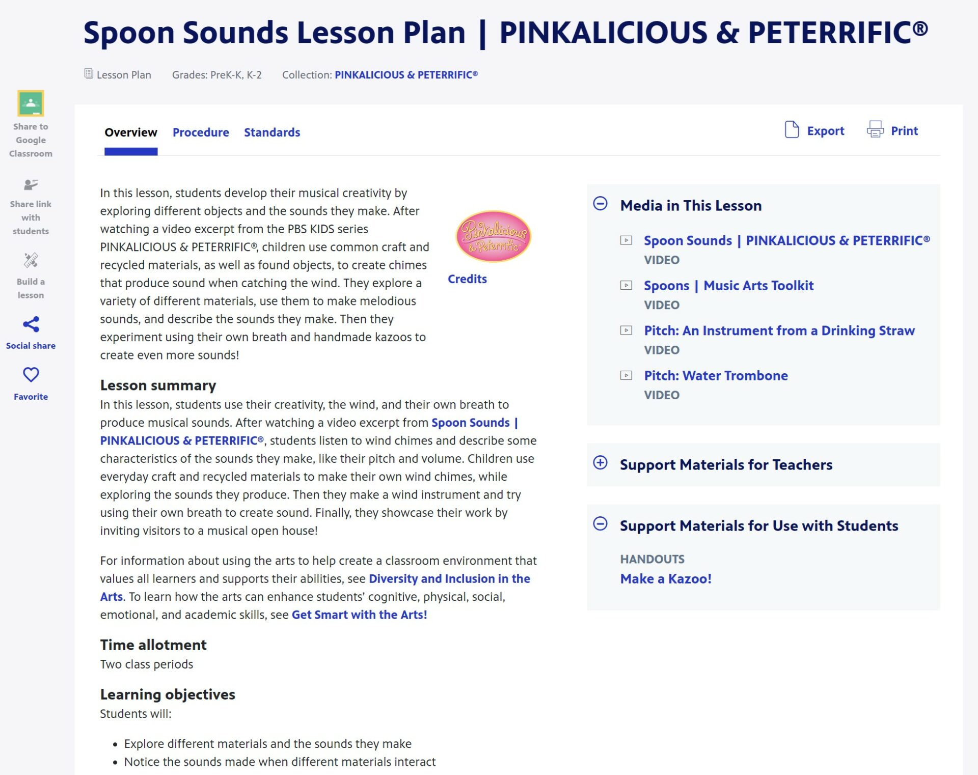 Spoon Sounds Lesson Plan | PINKALICIOUS & PETERRIFIC®